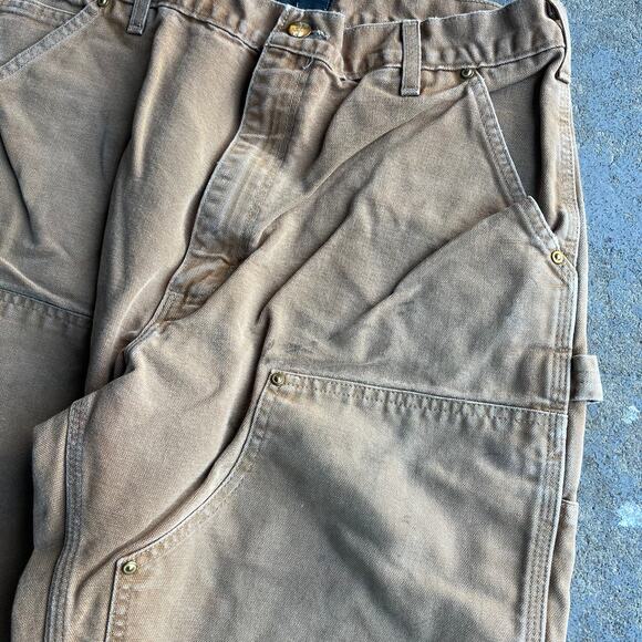 Vintage carhartt brown double knee work wear carpenter pants - Picture 3 of 9